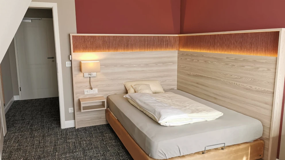 Blick in ein Einzelzimmer im Hotel Duhner Landhaus